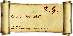 Kató Gergő névjegykártya